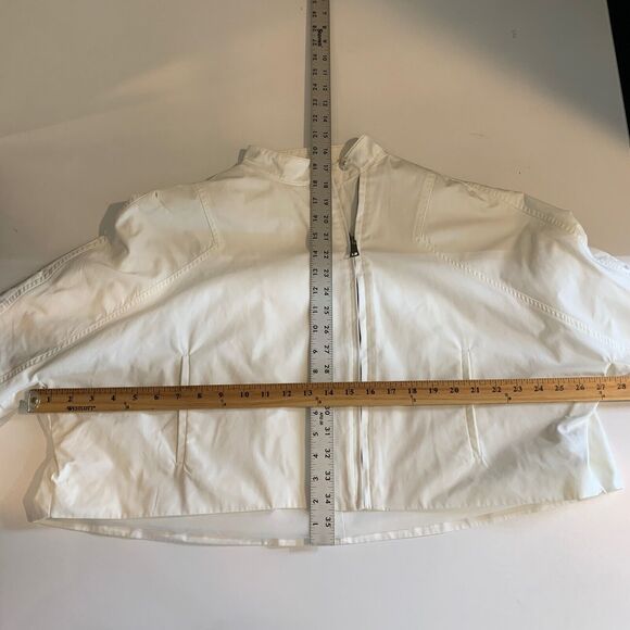 Jarbo Jacket Women 10/12 White Full Zip Snap Boxy Double Lined Structured Crop - Picture 9 of 15